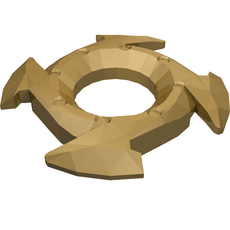 Ring 4 x 4 with 2 x 2 Opening and 4 Arrow Ends (Ninjago Spinner Crown) (98341)