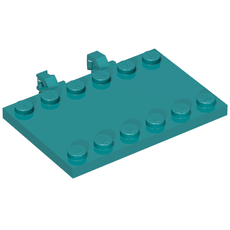 Hinge Plate 4 x 6 with Two 1 x 6 Studs and Recessed 2 x 6 Middle (65133)