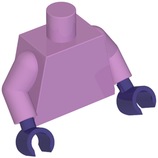 Torso, Medium Lavender Arms, Dark Purple Hands [Plain] (973c33h09)