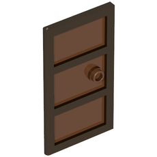 Door 1 x 4 x 6 with 3 Panes and Stud Handle with Reddish Brown Glass (60797c03)