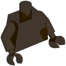 Torso, Dark Brown Arms and Hands [Plain] (973c07h07)