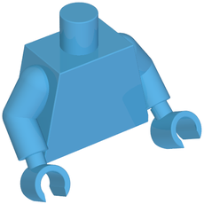 Torso, Dark Azure Arms and Hands [Plain] (973c04h04)