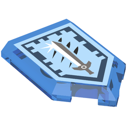 Tile Special 2 x 3 Pentagonal with Nexo Power Shield Print - Titanium Sword