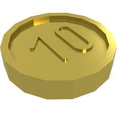 Money / Coin with "10" Sans-serif Type (57503)