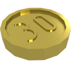 Money / Coin with "30" Sans-serif Type (57505)