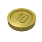 Money / Coin with "10" Sans-serif Type