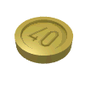 Money / Coin with "40" Sans-serif Type