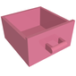 Cupboard 4 x 4 x 4 Drawer, Open Handle