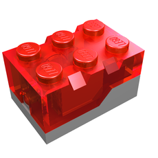 Light Brick 2 x 3 x 1 1/3 with Dark Bluish Gray Base [Red LED] (54869)