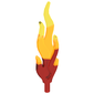 Wave / Flame Rounded Large with Marbled Trans-Orange Pattern
