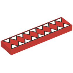 Tile 1 x 4 with White Triangles Print (Venom)