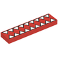 Tile 1 x 4 with White Triangles Print (Venom)