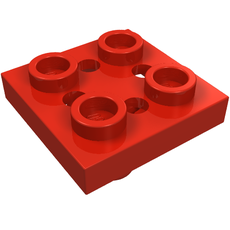Plate Special 2 x 2 with Pin on Bottom, Small Holes in Plate and Rotational Locking Fingers on Underside (2476b)
