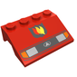 Wheel Arch, Mudguard, Slope 3 x 4 with Headlights and Fire Logo Badge Print