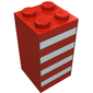 Brick 2 x 2 x 3 with White Stripes Black Outlined Print