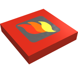 LEGO PART 3068bpr0064 Tile 2 x 2 with Classic Fire Logo Small Print ...