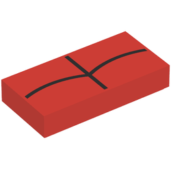 Tile 1 x 2 with Black Stripes Print (Spiderman)