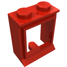 Window 1 x 2 x 2 Classic, Extended Lip, Solid Studs [no Glass] (3081a)