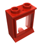 Window 1 x 2 x 2 Classic, Extended Lip, Hollow Studs [with Glass]