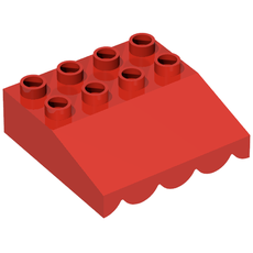 Duplo Roofpiece Slope 33 4 x 4 with Awning Overhang with 9 Bottom Tubes (31170)