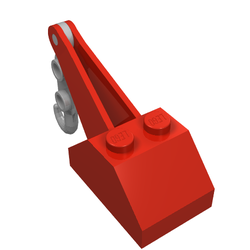 Slope Brick 45° 2 x 3 x 1 & 1/3 Double with Arm and Light Gray Hook crane