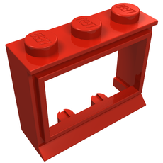 Window 1 x 3 x 2 Classic with Solid Studs, No Glass (31a)