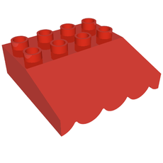 Duplo Roofpiece Slope 33 4 x 4 with Awning Overhang with 5 Bottom Tubes (35132)