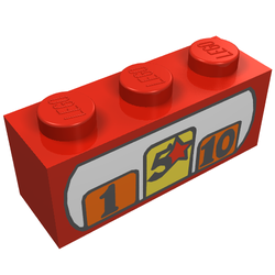 LEGO PART 3622pr9990 Brick 1 x 3 with Cash Register Print | Rebrickable ...