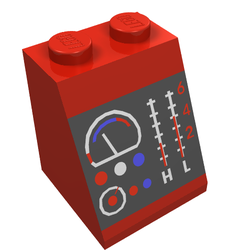Slope 65° 2 x 2 x 2 Smooth without Bottom Tube and Lamps and Dials Print