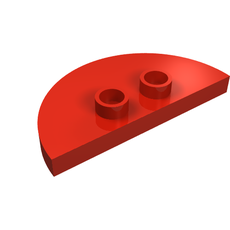 Duplo Plate 2 x 4 x 1/3 Half Circle with 2 Studs [Thin] (3808)