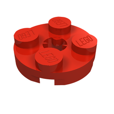 Plate Round 2 x 2 with Axle Hole Type 2 (X Opening) (4032b)
