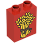 Duplo Brick 1 x 2 x 2 with Wheat and Plain Rope Print