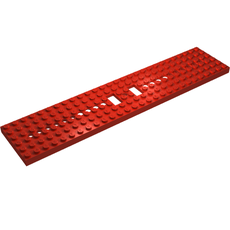 Vehicle Base, Train 6 x 28 with Two 1 x 2 Openings [3 Round Holes Each End] (4093a)