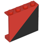 Panel 1 x 4 x 3 - Solid Studs with Diagonal 1/2 Black Left Print [7745]