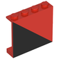 Panel 1 x 4 x 3 - Solid Studs with Diagonal 1/2 Black Right Print [7745]
