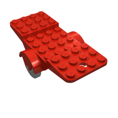 Fabuland Airplane Base 10 x 4 with Light Gray Wheels (4613c01)