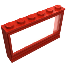 Window 1 x 6 x 3 Panorama (old type) with Solid Studs and Fixed Glass (604ac01)