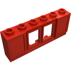 Window 1 x 6 x 2 with Shutters, without Glass for Slotted Bricks (646c)