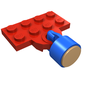 Plate Special 2 x 4 with Train Coupler Open with Magnet Long Cylinder Blue
