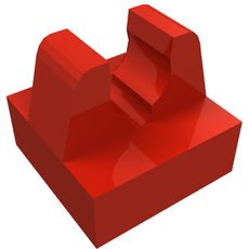 Tile Special 1 x 1 with Clip with Rounded Tips and Center Cut (93794)