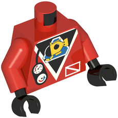 Torso Wetsuit with Submarine Logo and Gauges Print, Red Arms, Black Hands (973c22h03pr0051)