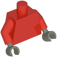 Torso, Red Arms, Dark Gray Hands [Plain] (973c22h08)