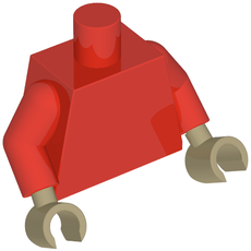 Torso, Red Arms, Dark Tan Hands [Plain] (973c22h11)