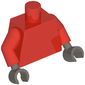 Torso, Red Arms, Dark Bluish Gray Hands [Plain]