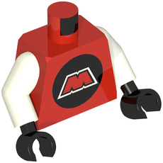 Torso MTron Logo Print, White Arms, Black Hands (973c27h03pr0068)