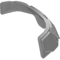 Glass for Aircraft Fuselage Curved Forward 6 x 10 Top with 5 Window Panes (18908)