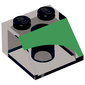 Slope 45° 2 x 2 with Right Green Inverse 1/4 Disc Print