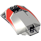 Windscreen 8 x 6 x 2 Curved with Red and Silver Racing Stripes Print