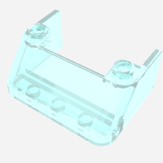 Windscreen 3 x 4 x 1 1/3 with 2 Studs on Top (2437)