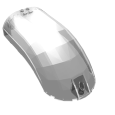 Windscreen 16 x 8 x 6 Curved with 3 Pin Holes (16477)